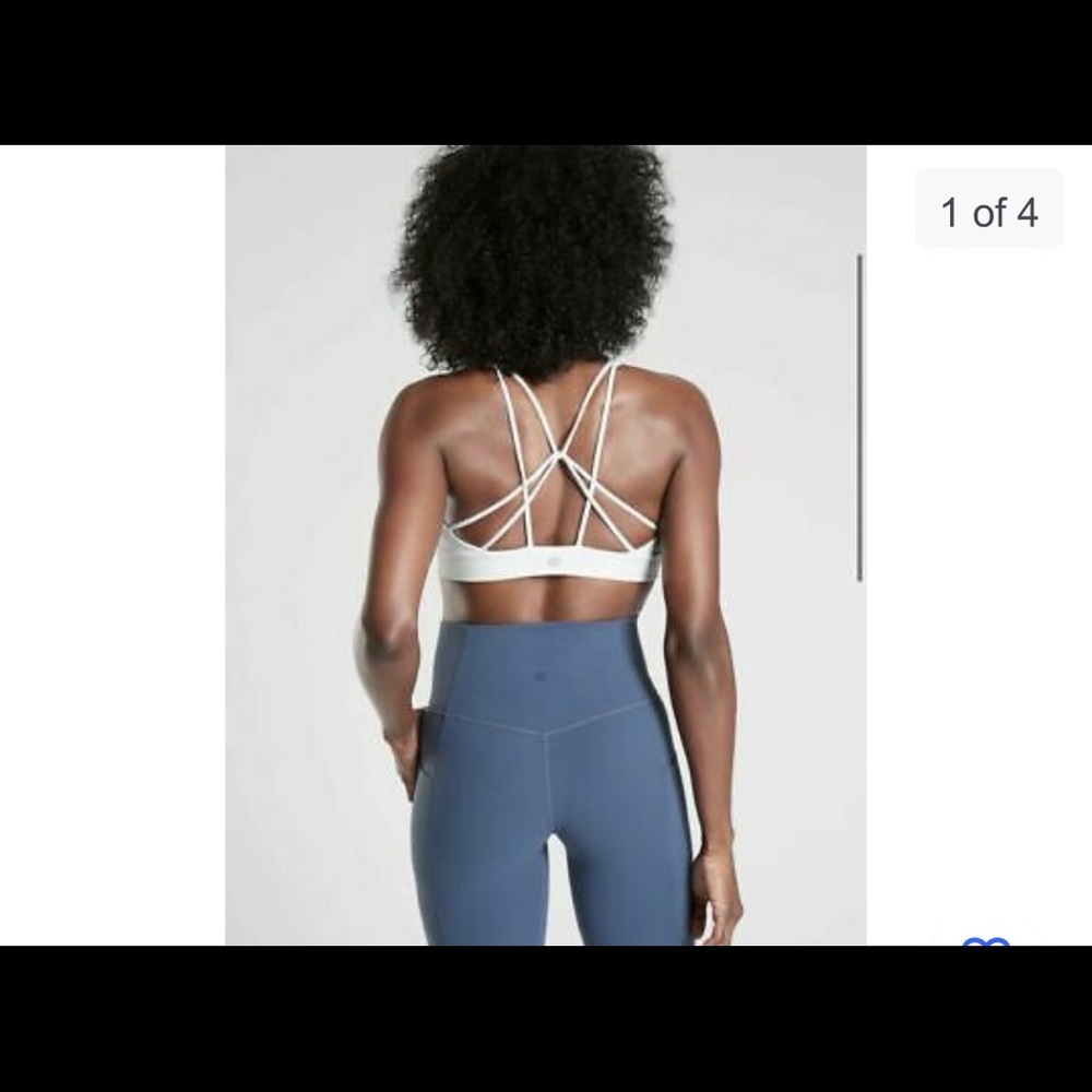Athleta Solace sports bra top - white, size small
